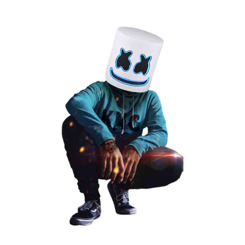 מסכת לד מרשמלו ,  DJ Marshmello מסכה חצי פנים מסכת השנה די ג'י מרשמלו